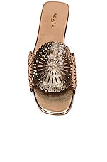 ALAÏA Perforated Molukai Mules in Or Rose Brosse, view 4, click to view large image.