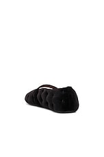 ALAÏA Velvet Ballerina Flat in Noir, view 3, click to view large image.