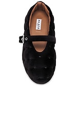 ALAÏA Velvet Ballerina Flat in Noir, view 4, click to view large image.