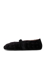 ALAÏA Velvet Ballerina Flat in Noir, view 5, click to view large image.