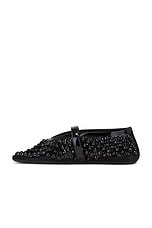 ALAÏA Studded Ballerina Flat in Noir, view 5, click to view large image.