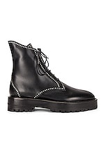 ALAÏA Leather Micro Oeillets Boots in Noir, view 1, click to view large image.