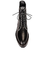 ALAÏA Leather Micro Oeillets Boots in Noir, view 4, click to view large image.