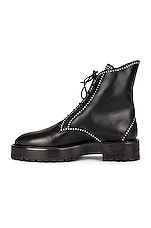 ALAÏA Leather Micro Oeillets Boots in Noir, view 5, click to view large image.