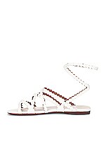 ALAÏA Veau Minimal Sandals in Blanc Casse, view 3, click to view large image.