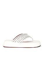 ALAÏA Vienne Plastron Thong Sandals in Blanc Casse, view 1, click to view large image.