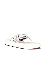 ALAÏA Vienne Plastron Thong Sandals in Blanc Casse, view 2, click to view large image.