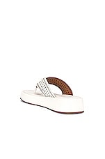 ALAÏA Vienne Plastron Thong Sandals in Blanc Casse, view 3, click to view large image.