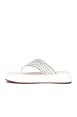 ALAÏA Vienne Plastron Thong Sandals in Blanc Casse, view 5, click to view large image.