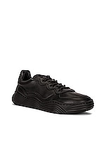 ALAÏA Veau Wave Sneakers in Noir, view 2, click to view large image.
