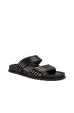 ALAÏA Leather Slides in Noir, view 2, click to view large image.