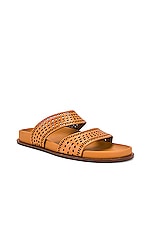 ALAÏA Vienne Leather Slides in Tan Clair, view 2, click to view large image.