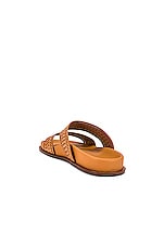 ALAÏA Vienne Leather Slides in Tan Clair, view 3, click to view large image.