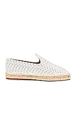 ALAÏA Flat Espadrilles in Blanc Casse, view 1, click to view large image.