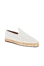 ALAÏA Flat Espadrilles in Blanc Casse, view 2, click to view large image.