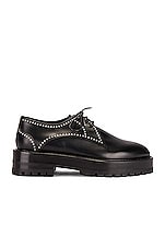 ALAÏA Eyelet Derby Loafers in Noir, view 1, click to view large image.