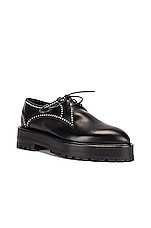 ALAÏA Eyelet Derby Loafers in Noir, view 2, click to view large image.