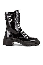 ALAÏA Buckle Military Boots in Noir, view 1, click to view large image.