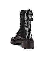 ALAÏA Buckle Military Boots in Noir, view 3, click to view large image.