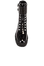 ALAÏA Buckle Military Boots in Noir, view 4, click to view large image.