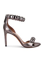 ALAÏA Metallic Bombe Sandals in Cendre, view 1, click to view large image.