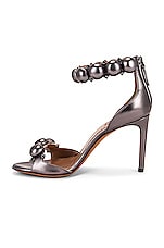 ALAÏA Metallic Bombe Sandals in Cendre, view 5, click to view large image.