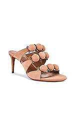 ALAÏA Pom Pom Studded Mules in Chair, view 2, click to view large image.
