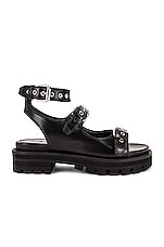 ALAÏA Buckle Sandals in Noir, view 1, click to view large image.