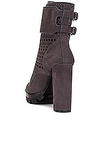ALAÏA Perforated Military Boots in Cendre, view 3, click to view large image.