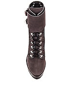 ALAÏA Perforated Military Boots in Cendre, view 4, click to view large image.