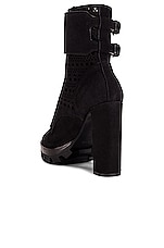 ALAÏA Perforated Military Boots in Noir, view 3, click to view large image.