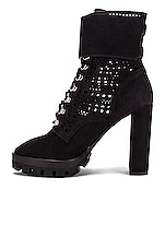 ALAÏA Perforated Military Boots in Noir, view 5, click to view large image.