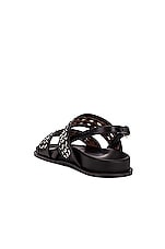 ALA?A Eyelet Slingback Sandals in Noir, view 3, click to view large image.