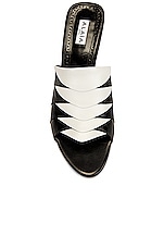 ALAÏA Leather Mules in Noir & Blanc, view 4, click to view large image.