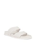 ALAÏA Leather Slides in Blanc Casse, view 2, click to view large image.
