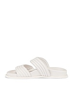 ALAÏA Leather Slides in Blanc Casse, view 5, click to view large image.