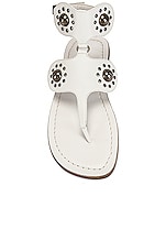 ALAÏA Stud Sandals in Blanc Craie, view 4, click to view large image.