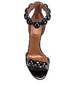 ALAÏA La Bombe Ankle Bracelet Sandals in Noir, view 4, click to view large image.
