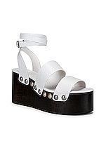 ALAÏA Ankle Strap Wedges in Blanc Casse, view 2, click to view large image.