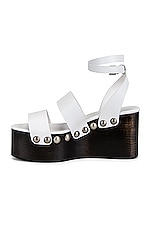 ALAÏA Ankle Strap Wedges in Blanc Casse, view 5, click to view large image.