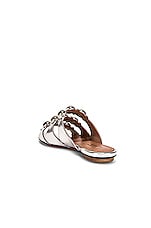 ALAÏA Mirror Bombe Sandals in Argent, view 3, click to view large image.