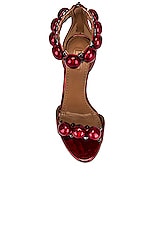 ALAÏA La Bombe Ankle Bracelet Sandals in Reflex Rouge, view 4, click to view large image.