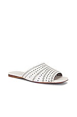 ALAÏA Vienne Leather Slides in Blanc Craie, view 2, click to view large image.