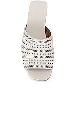 ALAÏA Vienne Leather Slides in Blanc Craie, view 4, click to view large image.
