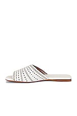 ALAÏA Vienne Leather Slides in Blanc Craie, view 5, click to view large image.