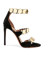 ALAÏA La Bombe Sandal in Or & Noir, view 1, click to view large image.