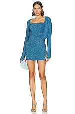 ALIX NYC Cleo Dress in Cerulean Blue, view 4, click to view large image.