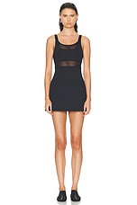 alo Airlift Double Trouble Tennis Dress in Black, view 1, click to view large image.