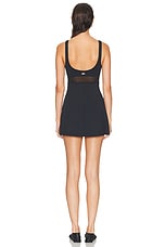 alo Airlift Double Trouble Tennis Dress in Black, view 3, click to view large image.