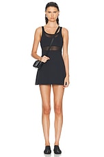alo Airlift Double Trouble Tennis Dress in Black, view 4, click to view large image.